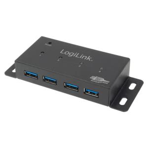 UA0149 LOGILINK USB 3.0 HUB 4-port, metal, incl. power supply