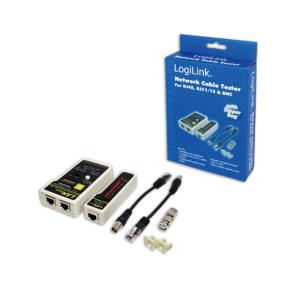 WZ0015 LOGILINK Kabeltester Netzwerk RJ45/RJ11/RJ12& BNC Stecker