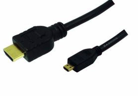 EU Product - HDMI-Kabel Ethernet A -> micro D St/St  2.00m bk thumbnail