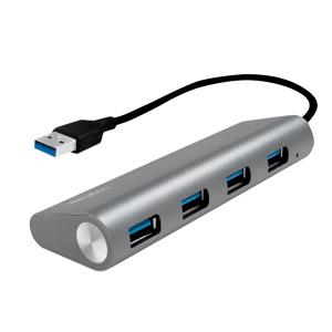 UA0307 LOGILINK USB 3.0 HUB 4-port, Aluminium grau