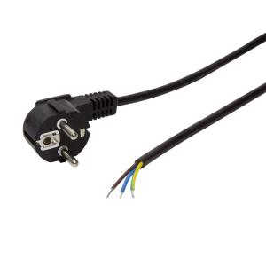 EU Product - Netzkabel CEE7/7 Stecker90� Kabelende 1,5m schwarz thumbnail