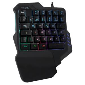 EU Product - Einhand-Gaming Tastatur, beleuchtet, schwarz thumbnail