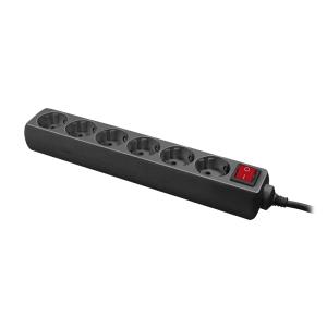 EU Product - Steckdosenleiste 6-fach, 1,4m, m. Schalter  schwarz thumbnail