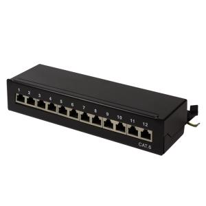 EU Product - Patchpanel Tisch/Wand Cat.6 STP 12 Ports, schwarz thumbnail