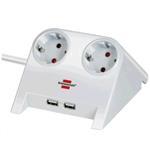 EU Product - Tischsteckdose   2x 2-USB Ports 2100mA wei� thumbnail