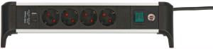 EU Product - Steckdosenleiste ALU-Office-Line 4fach 1.8m USB thumbnail