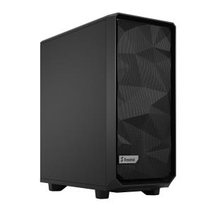 FD-C-MES2C-01 FRACTAL DESIGN Design Meshify 2 Compact (Black Solid) Gaming Case, ATX, Angular Mesh Front, 3 Fans, Detachable Front Filter, USB-C