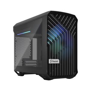 FD-C-TOR1N-02 FRACTAL DESIGN Design Torrent Nano (Light TG RGB) Case w/ Light Tint Glass Windows, Mini ITX, 1 RGB Fan, ATX PSU & 335mm GPU Support, 280mm Watercooling, RGB Strip, Front Grille, USB-C