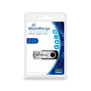MR908 MEDIARANGE MR908 - 8 GB - USB Type-A / Micro-USB - 2.0 - 13 MB/s - Drehring - Schwarz - Silber