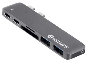 ES84122-GREY ESTUFF USB-C Slot-in Hub Pro Grey