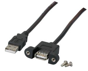EU Product - USB2.0 Verl�ngerung A-A,St.-Einbaubuchse,0.5m,sw,Classic thumbnail