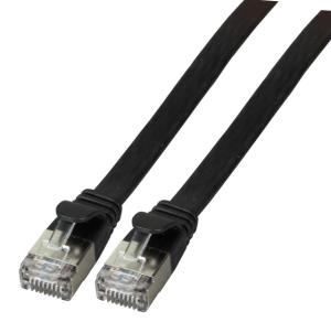 EU Product - RJ45 Flachpatchkabel U/FTP Cat.6A PVC  1.50m schwarz thumbnail