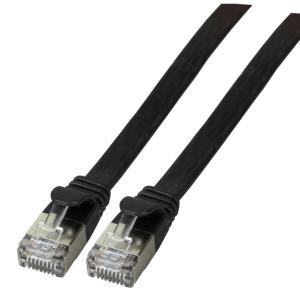 EU Product - RJ45 Flachpatchkabel U/FTP Cat.6A PVC  0.50m schwarz thumbnail