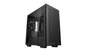 R-CH370-BKNAM1-G-1 DEEPCOOL CH370, Black, Mini Tower Chassis w/ Tempered Glass Window, 1x 120mm Fan, 2x USB 3.0, mATX/mITX