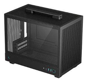 R-CH160-BKNGI0-G-1 DEEPCOOL CH160 Ultra-Portable Gaming Case Black Micro Tower with Tempered Glass Side Window Panel, Advanced Cooling, USB 3.0/USB-C Ports, Pre-Installed Fans, Mini-ITX
