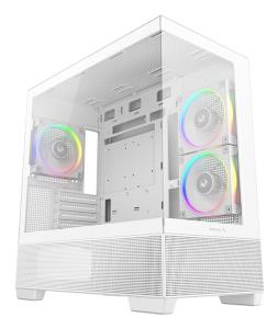 CG380 3F Micro-ATX Gaming Case White  Panoramic Tempered Glass Side Panel, Mesh Airflow Front, 3 Pre-Installed ARGB Fans, USB-C & USB-A Front I/O, Spacious SFF/mATX/ITX Build Support thumbnail