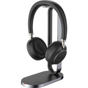 1208625 YEALINK BH76 Bluetooth Headset with Charging Stand, USB-A, Black (Compatible with Microsoft Teams)