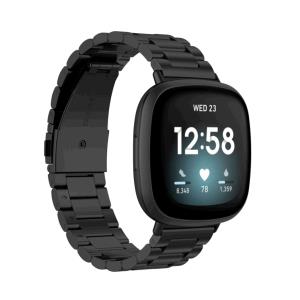 EU Product - Versa 4/Versa 3/Versa 2/Versa Watch Band Stainless Steel � Black thumbnail