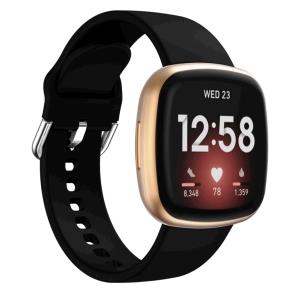 EU Product - Versa 3 Silicone watch strap - Black thumbnail