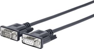 PRORS1.8 VIVOLINK Vivolink 1.8m D-sub 9 pin - D-sub 9 pin serial cable Black                                                                                            