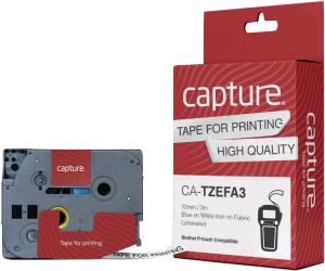 CA-TZEFA3 CAPTURE 12mm x 3m Blue on White Iron