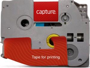 CA-TZEFX231 CAPTURE 12mm x 8m Black on White