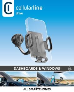 EU Product - Cellularline Hug Flexi - Universal Car smartphone holder with suction cup fixing