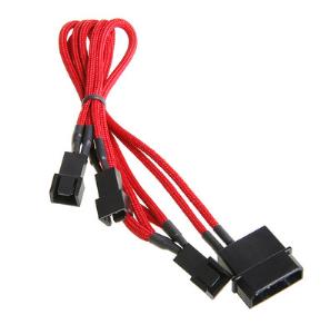 BFA-MSC-M33F5VRK-RP BITFENIX Alchemy Molex to 3pin x3 Fan adaptor 5V 20cm - Red