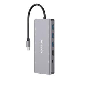13 in 1 USB C hub with 2*HDMI 3*USB 3.0 Dark Grey thumbnail
