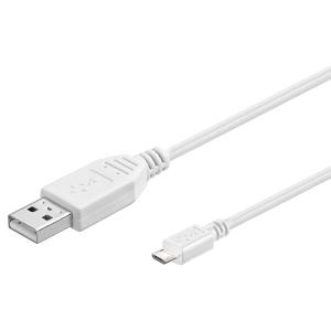 EU Product - USB 2.0-cable, micro-USB for USB-A, 60cm, White thumbnail