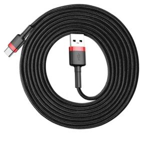 EU Product - Cafule USB-A to USB-C Cable QC 3.0, 18W, 2A, 3m - Red/Black thumbnail
