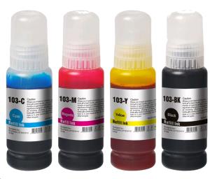 InkLab 103 Epson Compatible EcoTank Ink Bundle, Black, Cyan, Magenta and Yellow