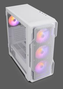 EU Product - Geh MIDI DS-9 ARGB Airflow white - USB-C - TG-Mesh