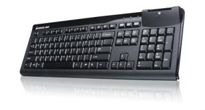 GKBSR201 IOGEAR 104-KEY KEYBOARD WITH INTEGRATED SMART CARD READER IS A SECURE TERMINAL FOR COMP