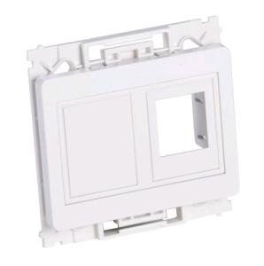 LVN126160 LANVIEW Wall plate 2 x keystone for  OPUS outlet white