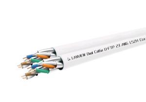 LVN122163 LANVIEW Cat6a U-FTP Dual Network  Cable 4x2xAWG23 LSZH white  305m, Fire class: Cca