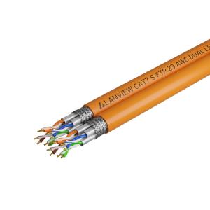 Cat7 S-FTP Network Cable Dual  2x(4x2xAWG23) LSZH Orange  500m thumbnail