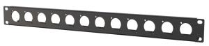 1U rack panel with 12 holes  for universal D Size XLR  sockets thumbnail
