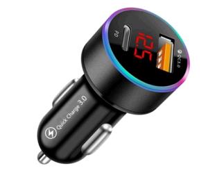 C12 Qualcomm Dual Port Car Charger Type C & USB thumbnail