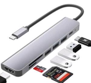 JLCS200TC7PADP JLC DISTRIBUTION S200 Type C 7 Port Adapter Grey