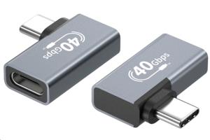 A30 Type C Right Angle (Male) to Type C (Female) L-Shape Adapter - Black (PQ122) thumbnail