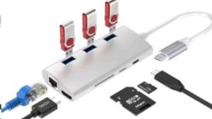 Type C 8 Port Adapter Silver thumbnail