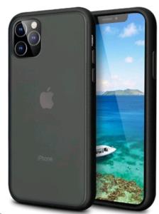 Apple iPhone 11 Pro Max Matte Clear Case- Black thumbnail