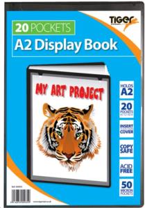 300935 TIGER A2 Presentation Display Book 20 Pocket Black - 300935